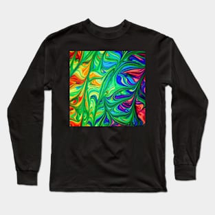 Colorful Abstrast Swirls Long Sleeve T-Shirt